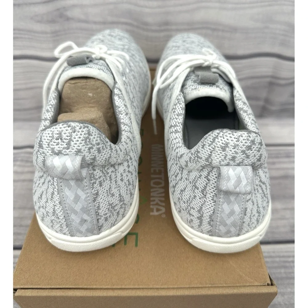 MINNETONKA ECOWISE ANEW KNIT SNEAKERS - WHITE / GREY - WOMEN'S SIZE‎ 11 M - NEW